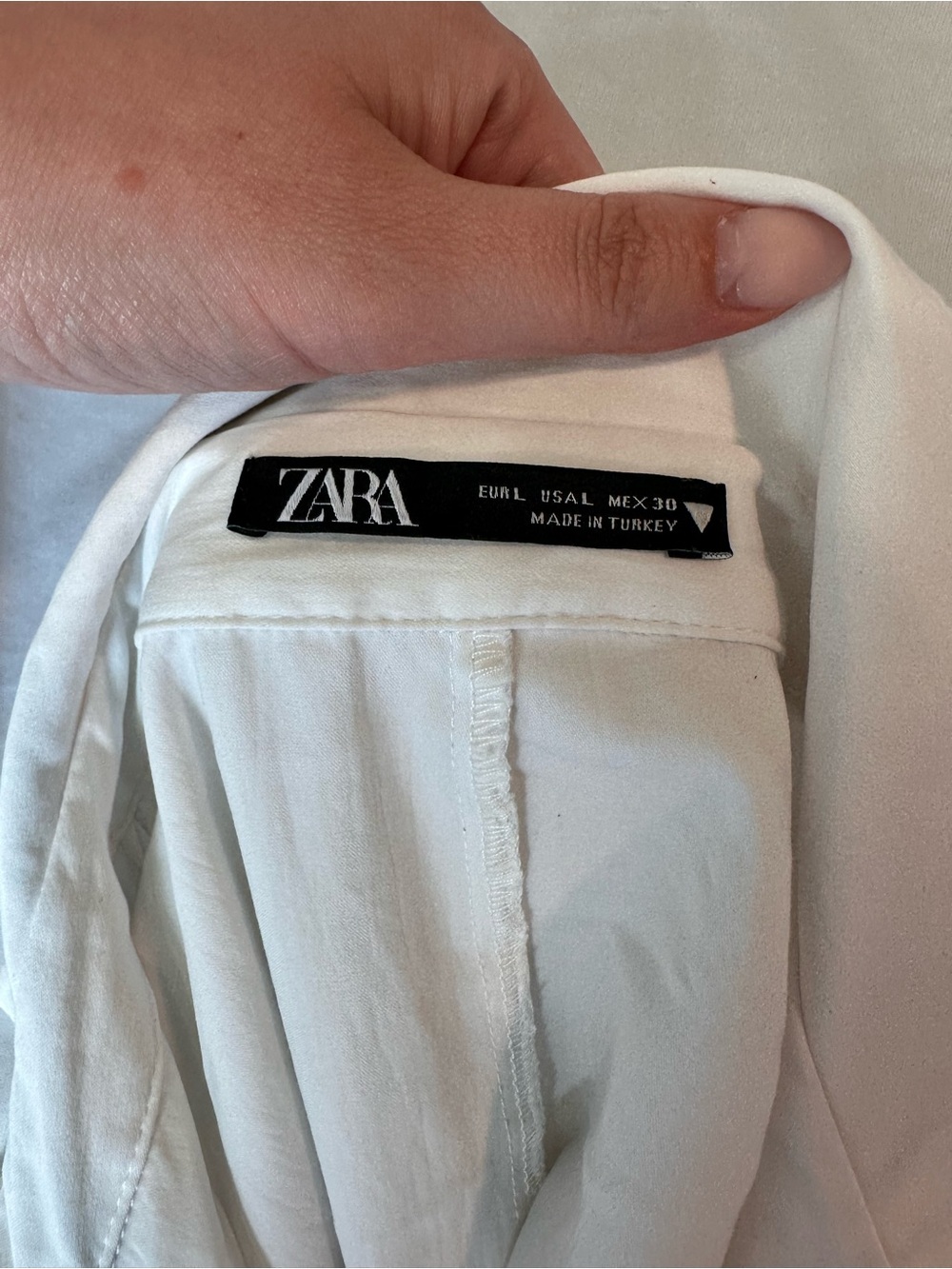 Zara White Stretch Poplin Shirt Dress Large Mini MultiWay Tie Bachelorette Party - Picture 10 of 11